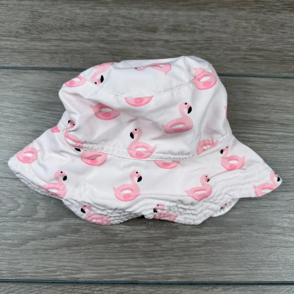 Monica + Andy Baby Girl Bucket Hat Flamingo Print UPF 50+ Pink Baby Small